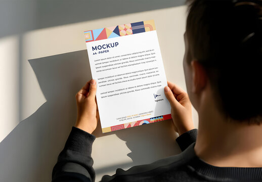 Letterhead Mockup in Hand