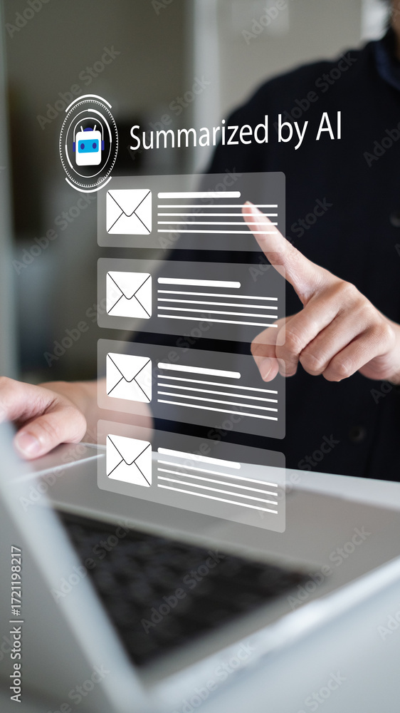 Aufkleber professional entrepreneur businessman working in office using ai artificial intelligence technology 