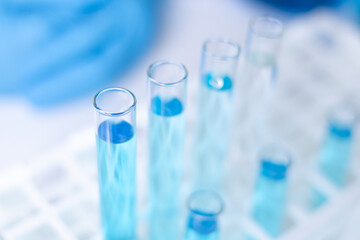 Close-up laboratory glassware science experiment pharmaceutical industry healthcare medicine chemistry discovery research and development biology biotechnology innovation hospital vaccine DNA analysis