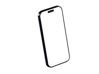 High-quality image of a black smartphone with a blank screen, perfect for app presentations or website designs.