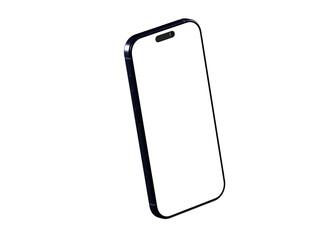 High-quality image of a sleek black smartphone with a blank screen, perfect for app presentations or technology concepts.
