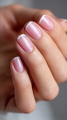 Elegant red manicure nail art beauty salon close-up of female hand glossy red nails fashion nails