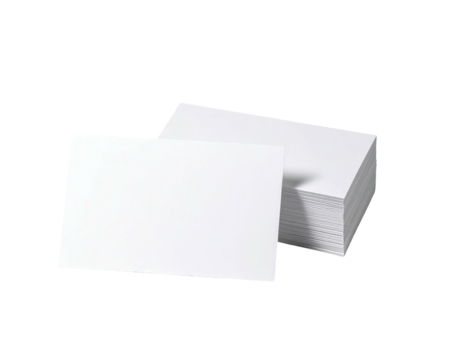 Two stacks of blank white business cards
