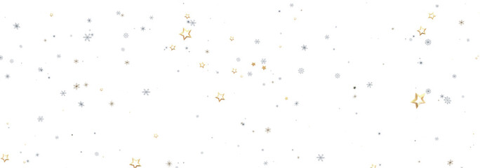 Beautiful winter background with gold stars and silver snowflakes. Perfect for holiday designs.