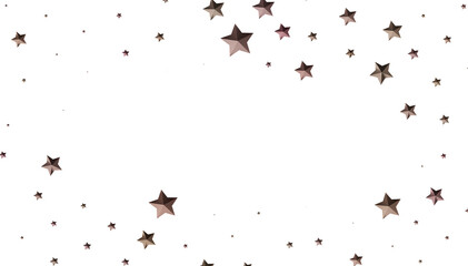 Abstract image of bronze stars scattered on a white background. Perfect for backgrounds, websites, and more.