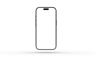 High-quality image of a black smartphone with a blank screen, perfect for app presentations or website mockups.