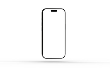 Clean 3D render of a smartphone with a blank screen, perfect for app presentations or website mockups.