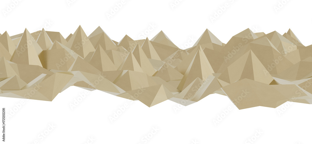 Poster abstract low poly mountain range background. beige color palette. ideal for website banners, present