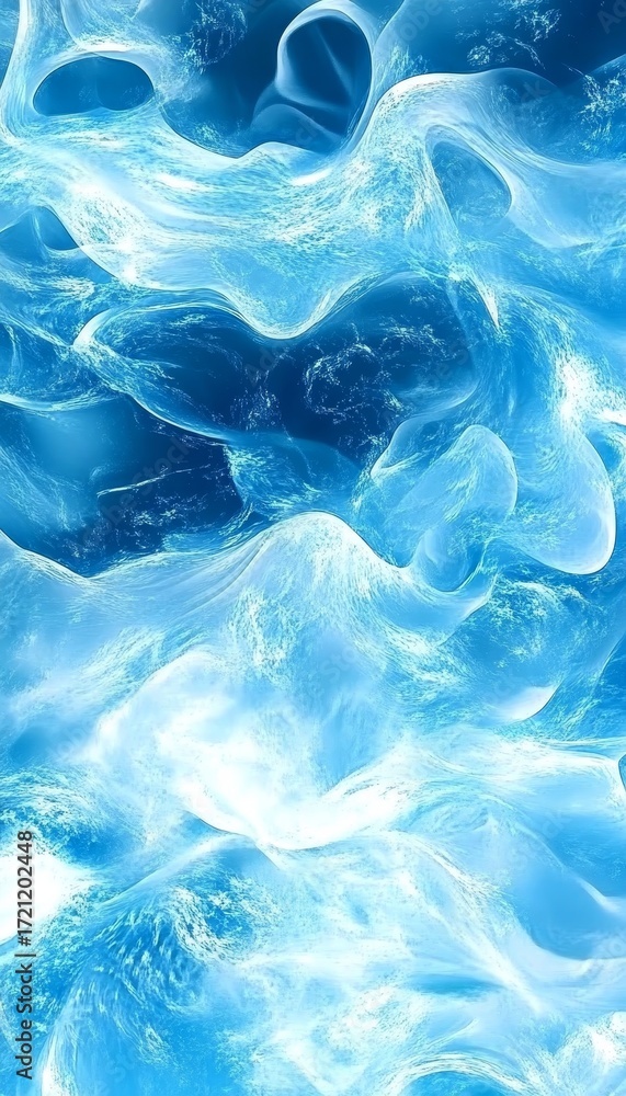 Aufkleber stunning abstract waves of azure and white blending together in a captivating gradient design