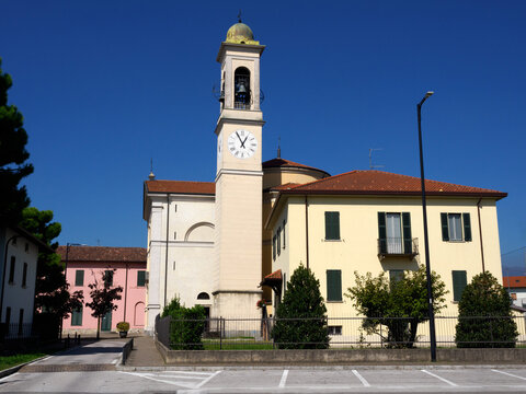 Old San Gaetano church at Brenna, town in Como province, Italy