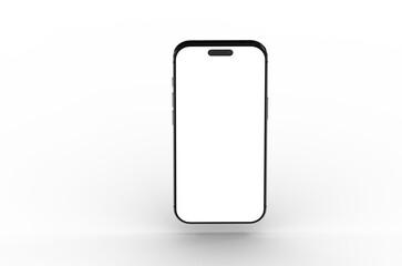 High-quality image of a black smartphone with a blank screen, perfect for app presentations or website designs.