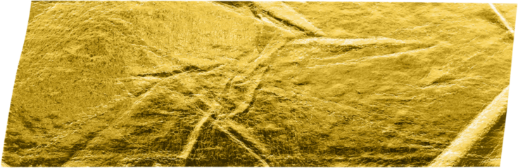 gold foil adhesive tape isolated on white background