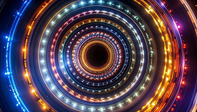Colorful concentric circles of light