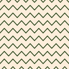 Forest green rounded zigzag lines over a cream background in a seamless pattern. Perfect for calm, natural, and minimal design aesthetics across digital and print formats.