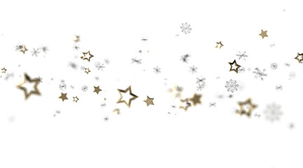 Elegant festive background with gold stars and snowflakes. Perfect for Christmas, New Year, and winter holidays.