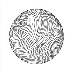 Obraz premium Sensory ball isolated in line art style with wavy patterns 
