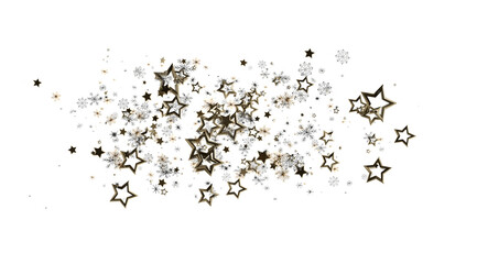 Elegant design with gold stars and snowflakes, perfect for holidays and celebrations.
