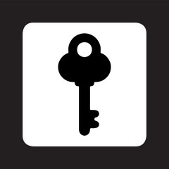 Key icon vector. Key logo design. Key vector icon illustration in square isolated on white background