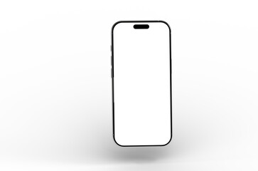 High-quality photo of a modern smartphone with a blank screen, perfect for app presentations or website mockups. Clean, minimalist design.