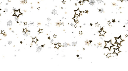 Elegant winter holiday backdrop with gold stars and snowflakes. Perfect for Christmas, New Year, or celebration designs.