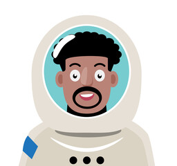 Cartoon astronaut avatars in spacesuit