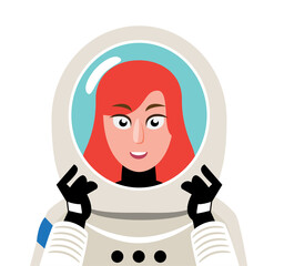Cartoon astronaut avatars in spacesuit
