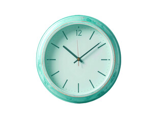 Mint green wall clock, circular, simple design
