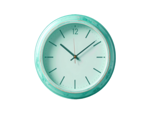 Mint green wall clock, circular, simple design