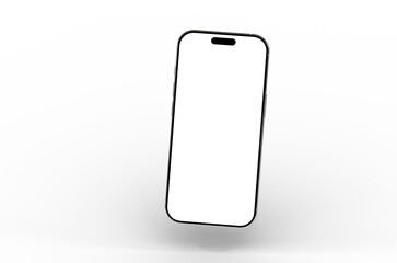 High-quality photo of a modern smartphone with a blank screen, perfect for app presentations or website mockups.  Clean, minimalist design.