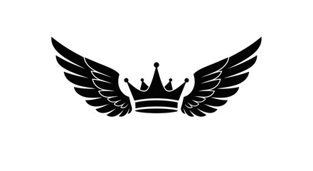 Winged Majesty: A stylized crown emblem symbolizing power and ascendance royalty concept vector
