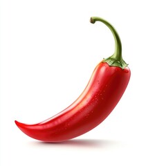 Glossy Red Chili Pepper with Spicy Texture Detail