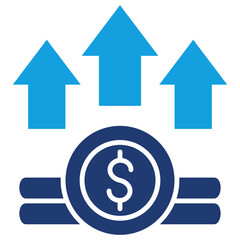Inflation Flat Blue Icon