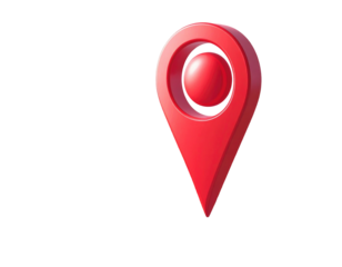 3D red location pin graphic