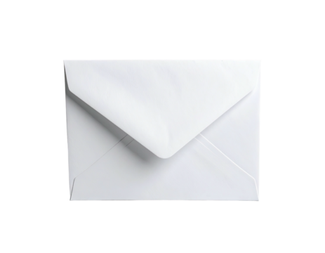 Blank white envelope, closed, ready for mail