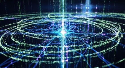 Abstract network structure with glowing nodes and lines of connection