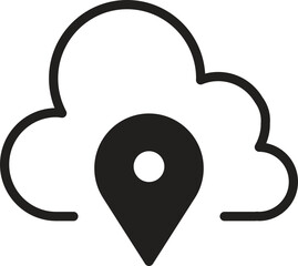location, map, address icon Cloud icon with a location marker inside it.