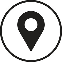 location, map, address icon Map pin icon in a circular design for navigation purposes.