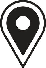 location, map, address icon Location marker icon in black and white design.