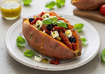 焼き芋地中海風サラダ添え