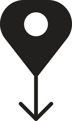 location, map, address icon Map pin icon with a circular hole in the center.