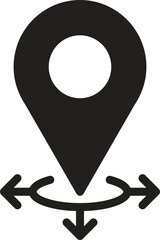 location, map, address icon Location pin icon with directional arrows for navigation.