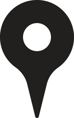 location, map, address icon Map marker icon in solid black color on a white background.