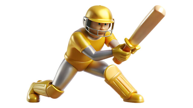 Cricket Idol 3D PNG – Realistic 3D cricket player idol on transparent background, perfect for sports designs, digital projects, and collectible displays.
