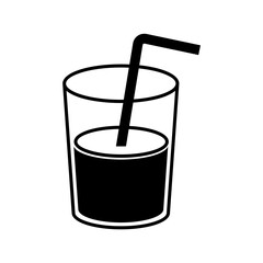 glass filled with fresh drink vector illustration