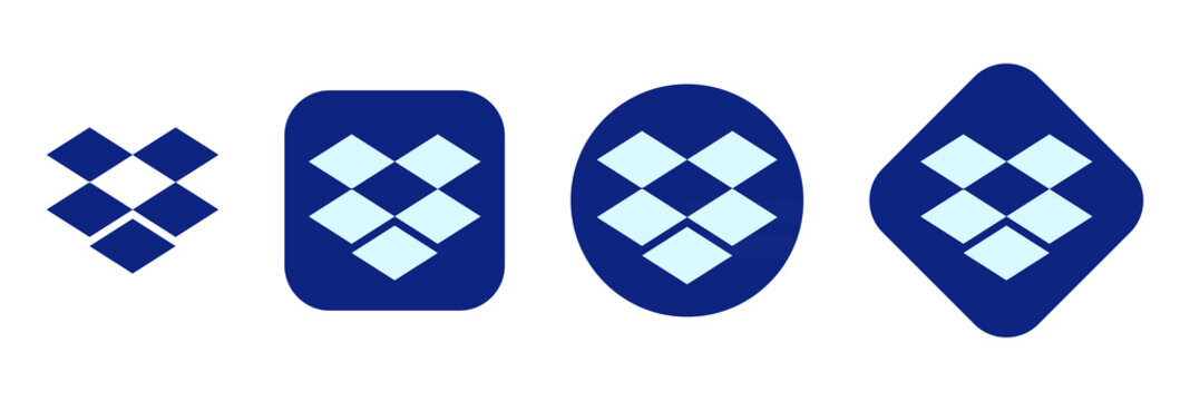 dropbox set. dropbox icon isolated. dropbox button	
