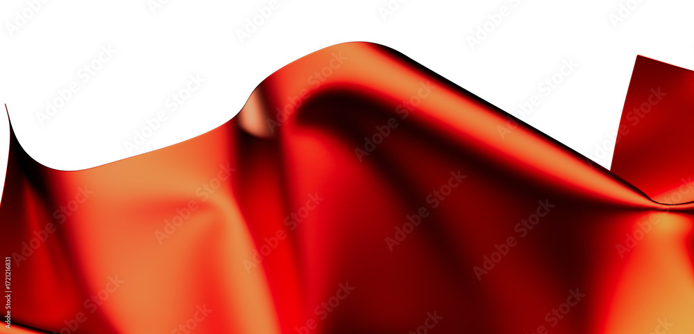 Poster high-resolution image of a red fabric drape, perfect for backgrounds, textures, and design projects.
