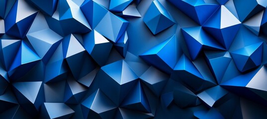 Abstract Blue Chaos with Geometric Ice Formations, Stylish Composition for Modern Backgrounds.