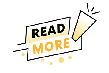 Read more badge template vector banner with megaphone, business concept marketing. Vector eps design. Announcement template.