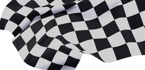 Fototapeta premium High-quality image of a checkered flag waving. Perfect for racing, sports, competition themes.