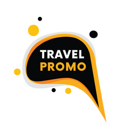 Travel promo banner, announcement marketing ad design label. Illustration design editable vector eps 10 .